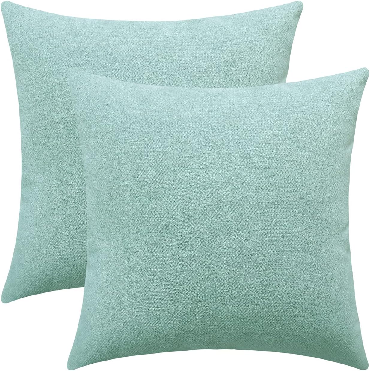 Jeneoo Seafoam Green Soft Square Throw Pillow Covers