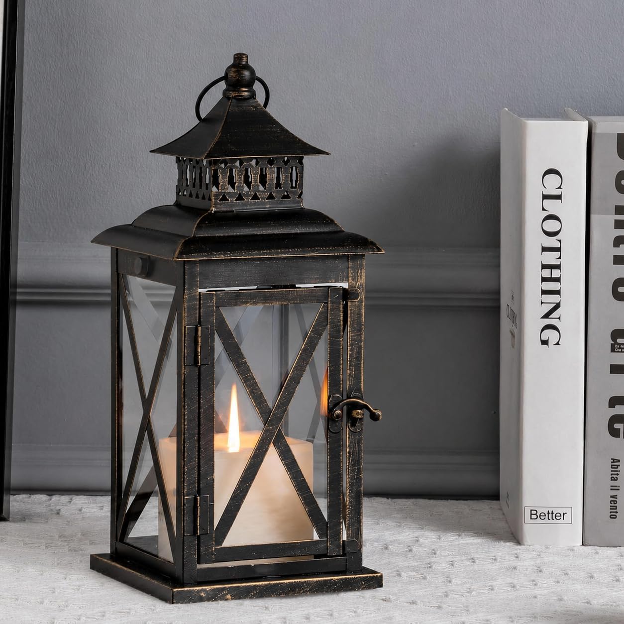 Large Hanging Candle Lantern, Indoor and Outdoor