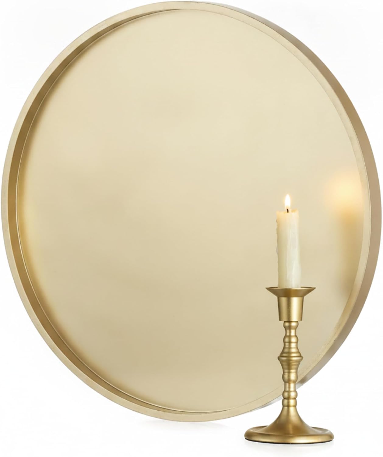 Hanobe 17.7 Inch Large Gold Round Decorative Tray