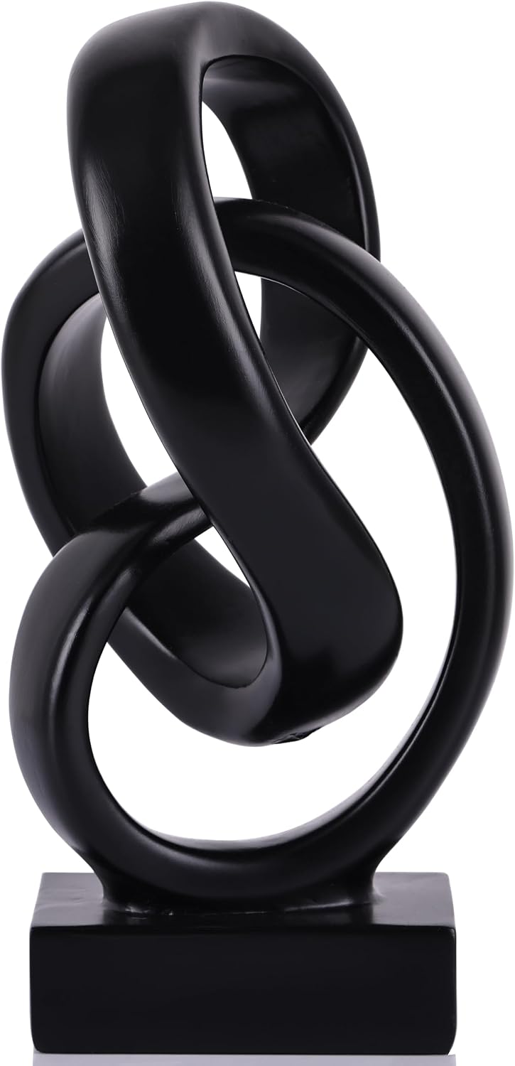 Modern Abstract Knot Sculpture, Resin Decor