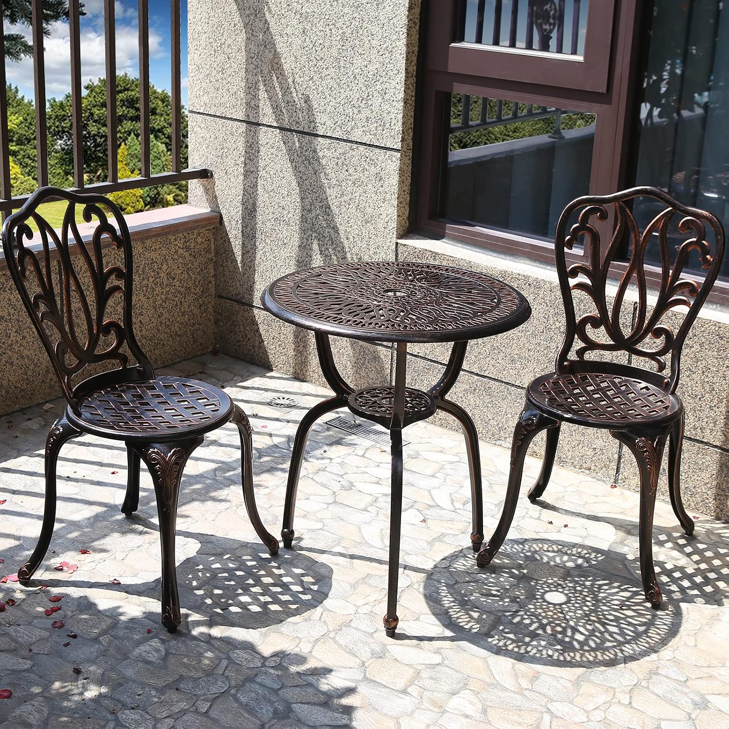 3-Piece Cast Aluminum Anti-Rust Bistro Patio Set
