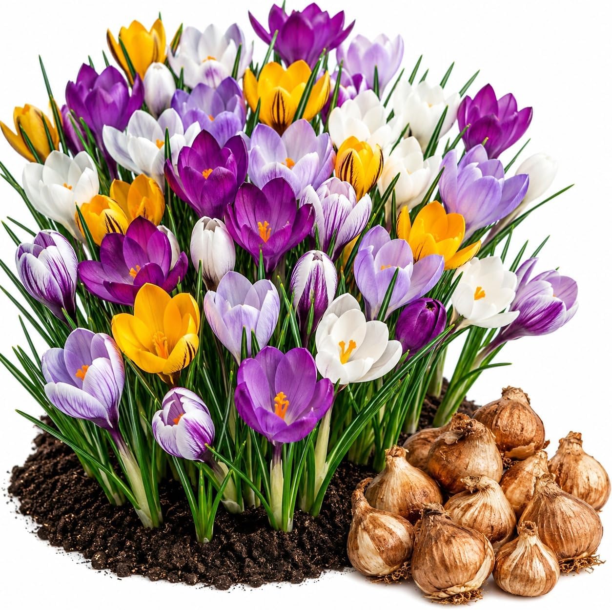 Mixed Color Crocus Bulbs for Planting, Hardy Perennial Spring Bulbs