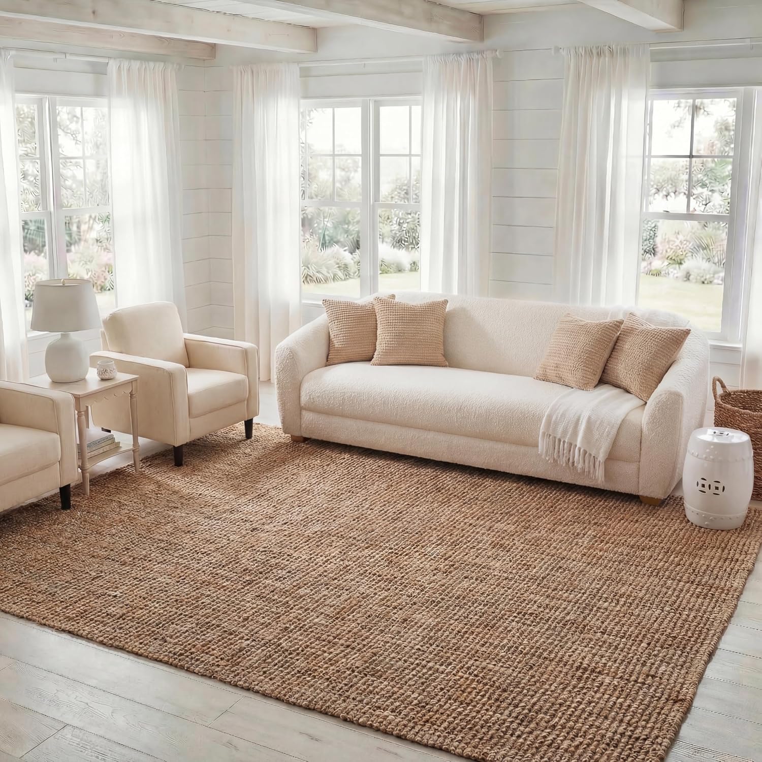 SAFAVIEH Natural Fiber Area Rug 8x10, Jute Knotted