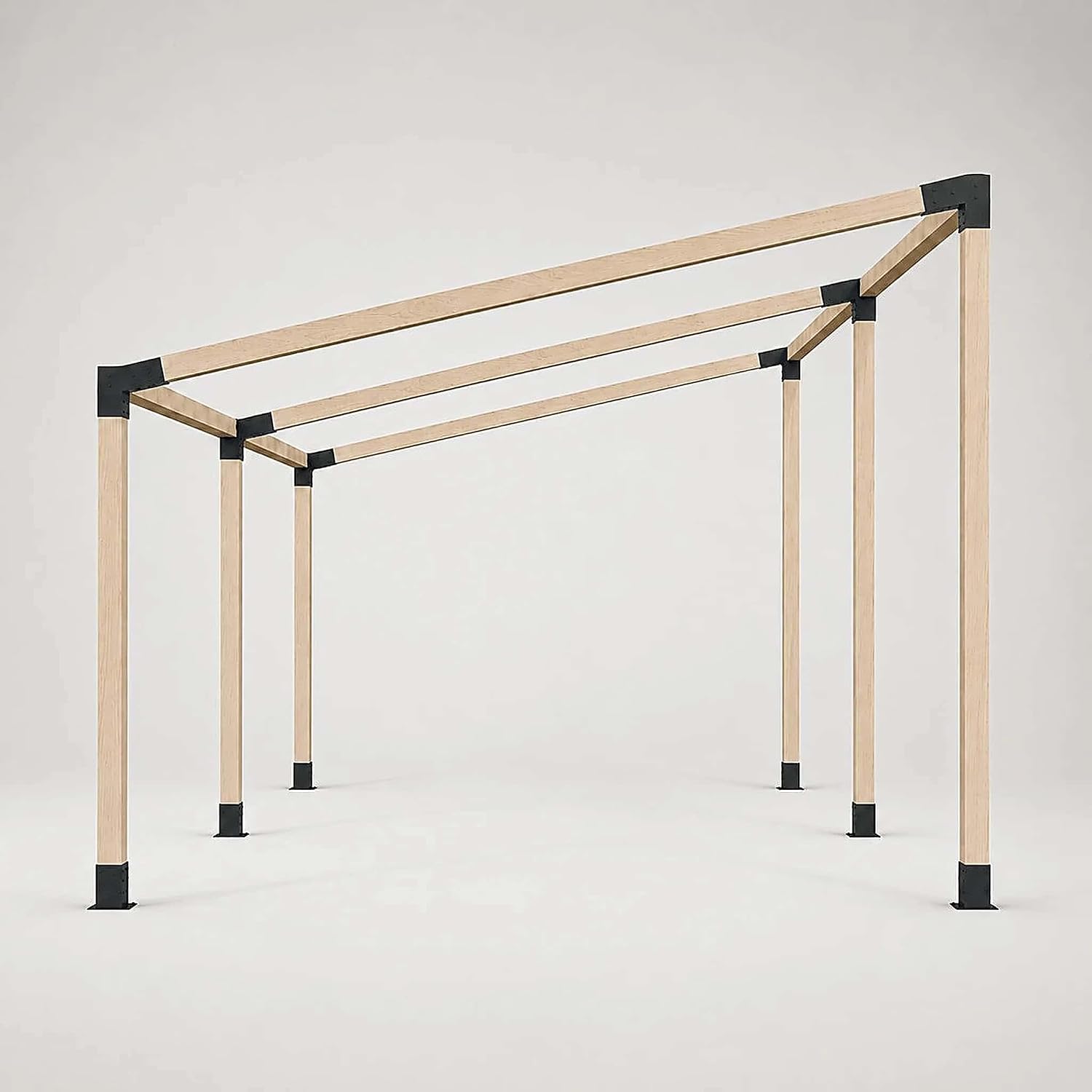 JEXALINE Heavy Duty Pergola Kit with Slanted Roof Brackets, for 4 x 4 Lumber