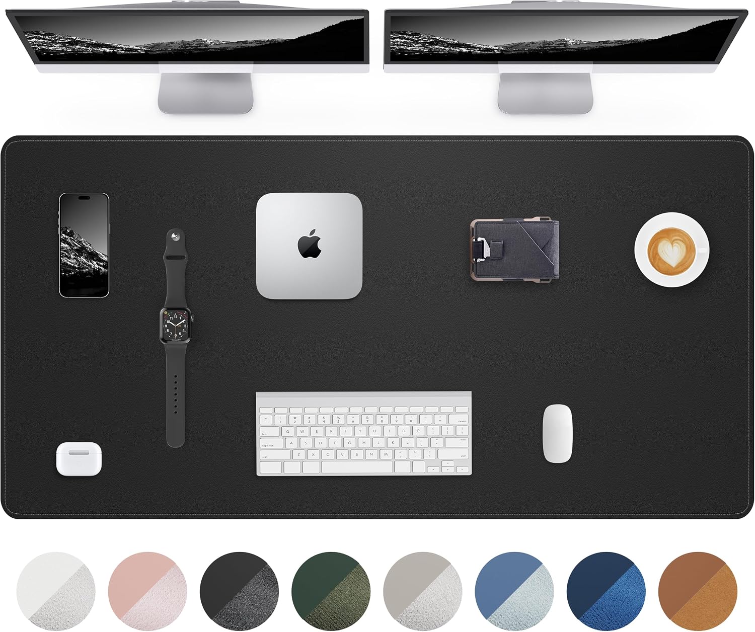 AFIING Large Desk Mat, 55 x 24 Inch, PU Leather Desk Pad