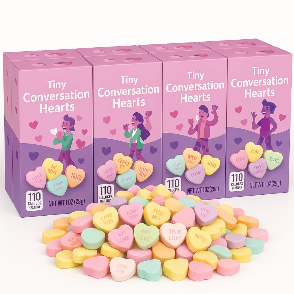 Tiny Conversation Hearts Candy Value Pack, 8 Pack
