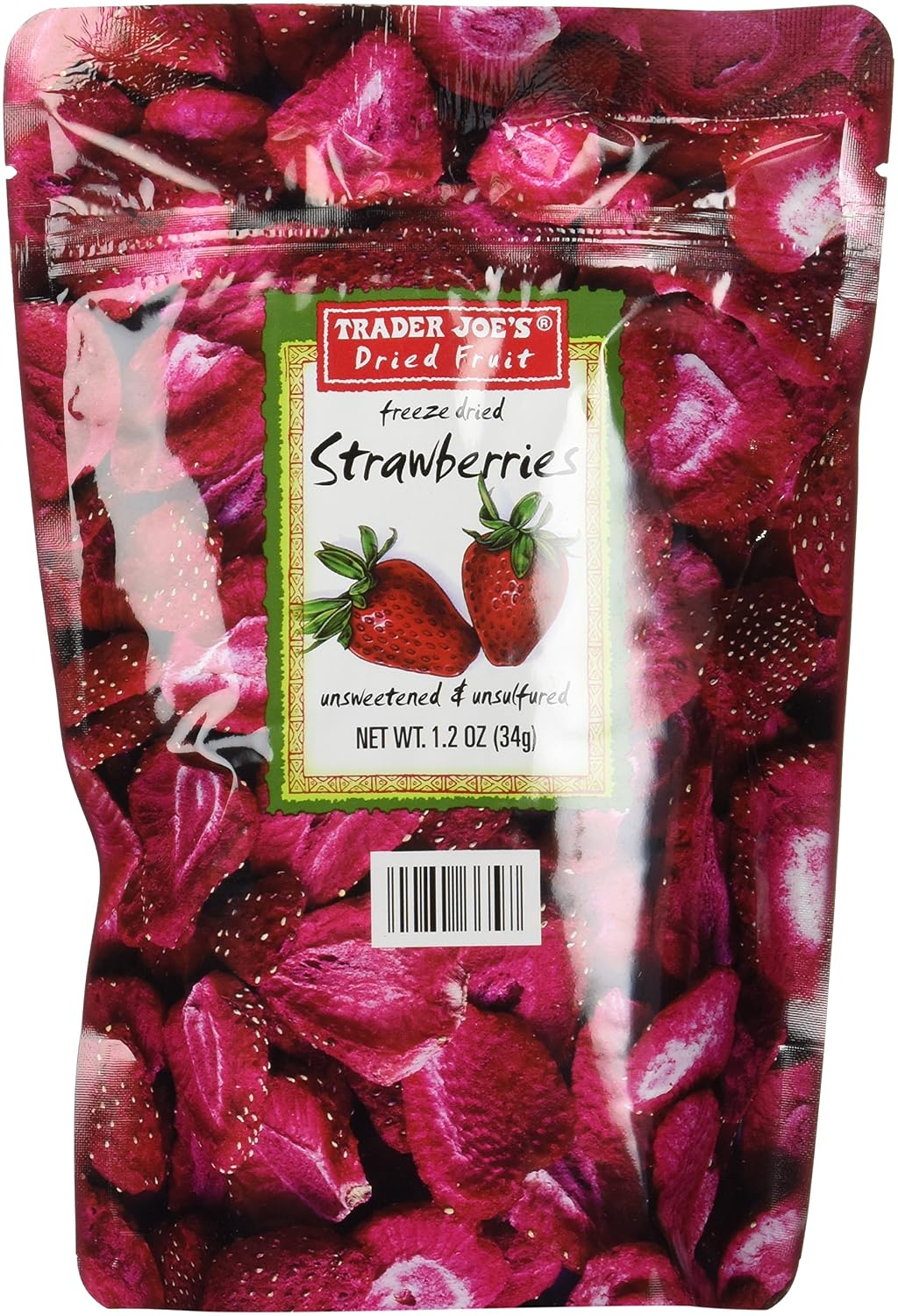 Trader Joe's Freeze Dried Strawberries, Unsweetened, 1.2 oz