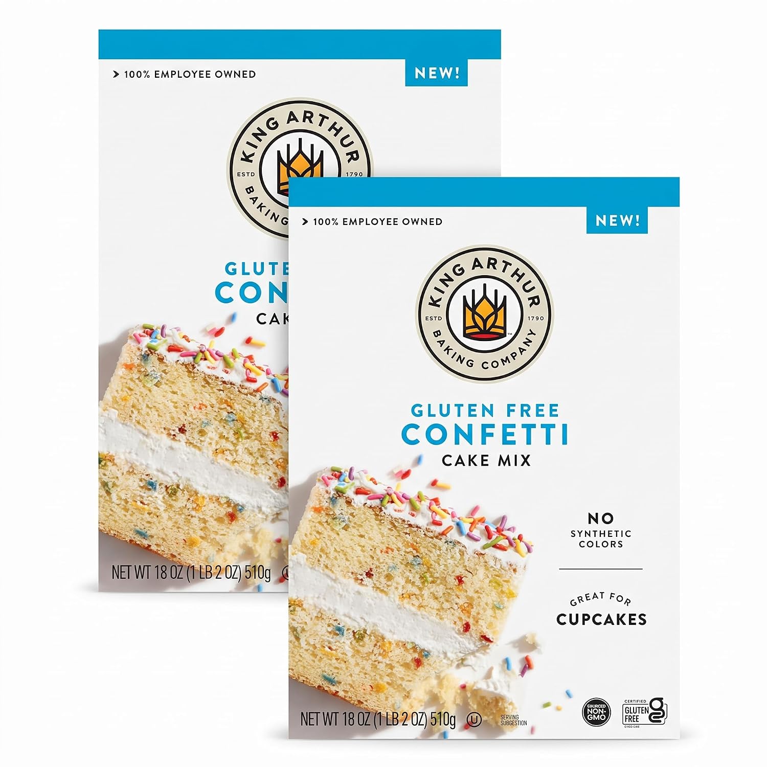 King Arthur Gluten-Free Confetti Cake Mix, 18 oz, Pack of 2