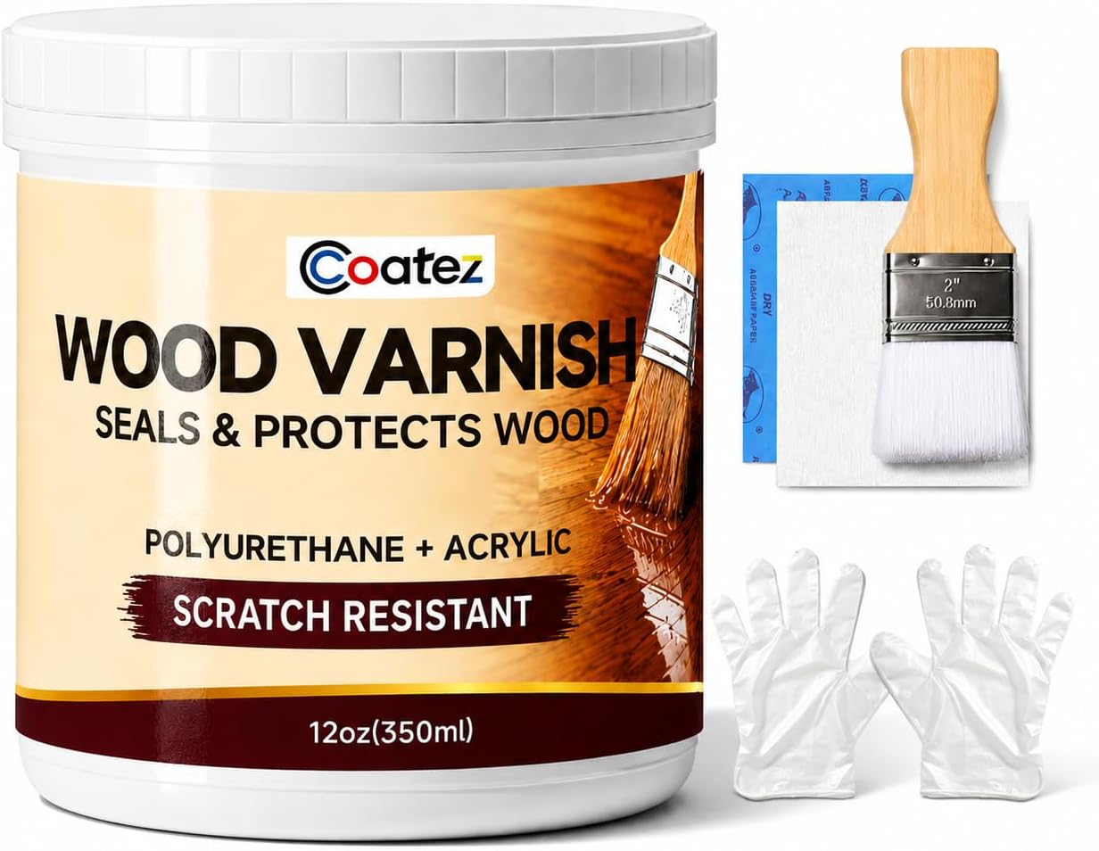 Coatez Water Based Polyurethane Acrylic Wood Varnish with Tools