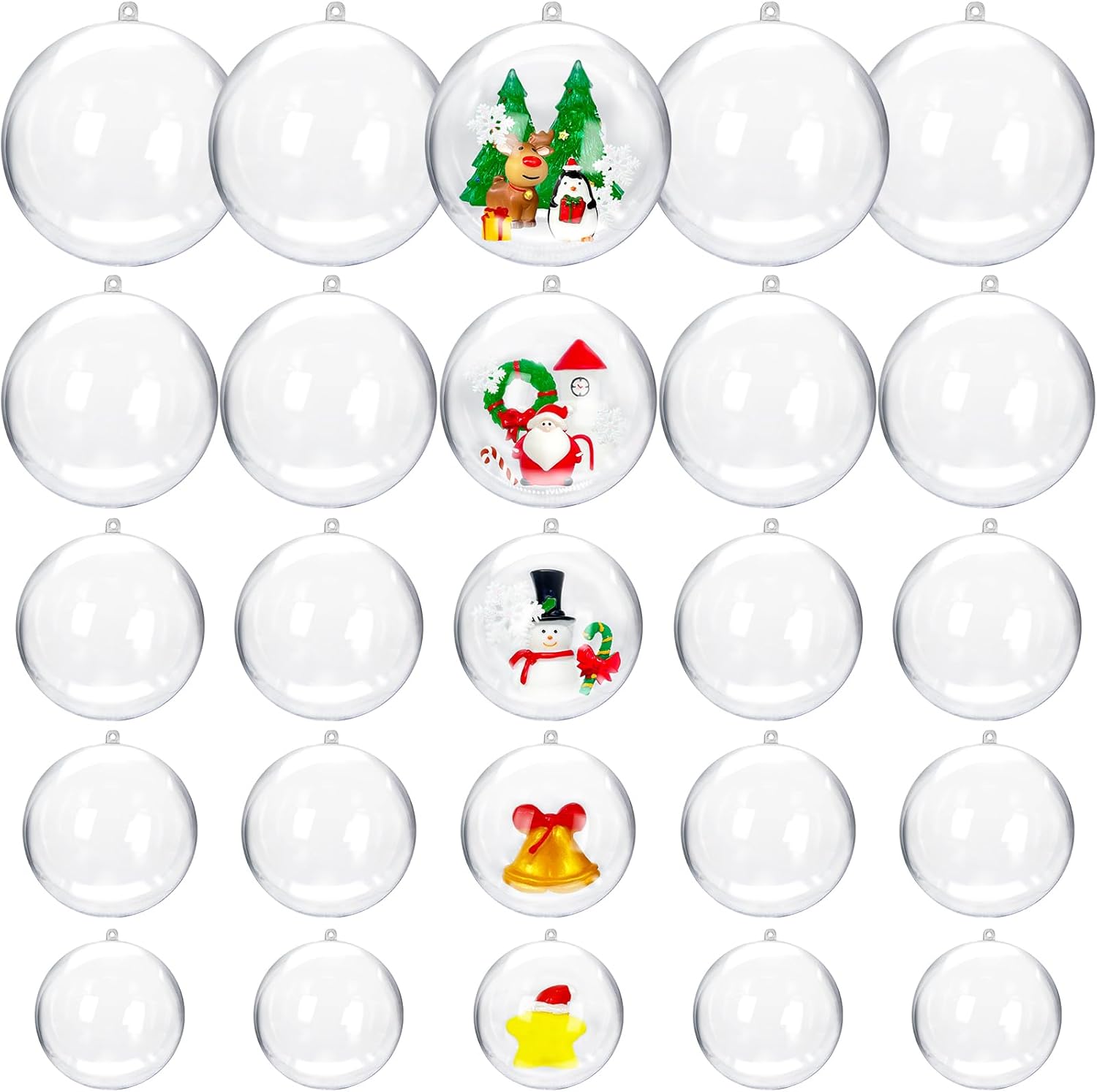 Clear Plastic Fillable Ornaments, 50 Pcs, DIY Craft Balls