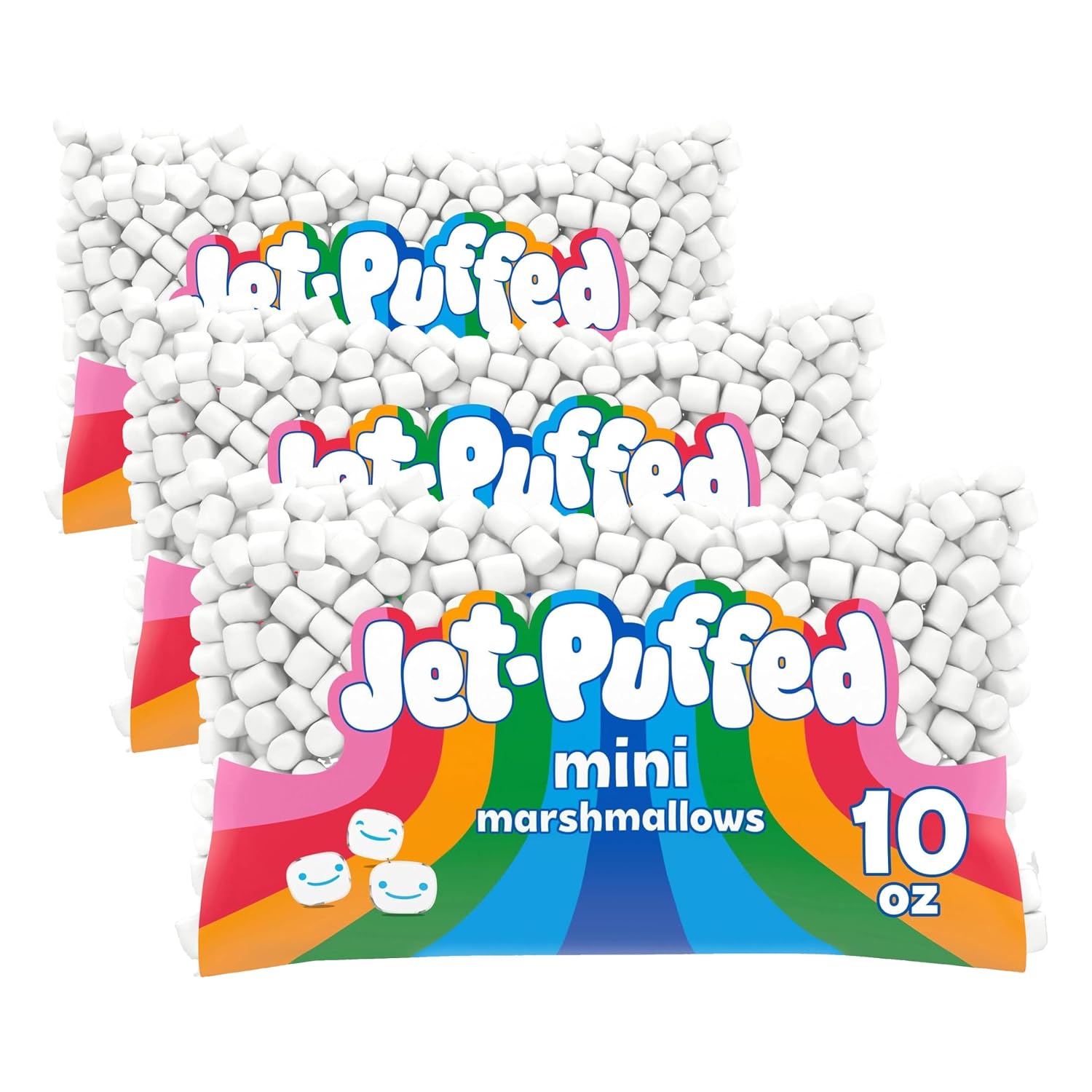 Jet-Puffed Mini Marshmallows, 10 oz Bag, Pack of 3