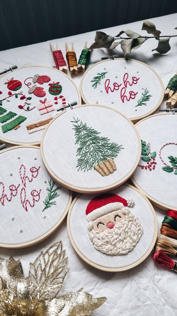 DIY personalized Christmas embroidery hoop art