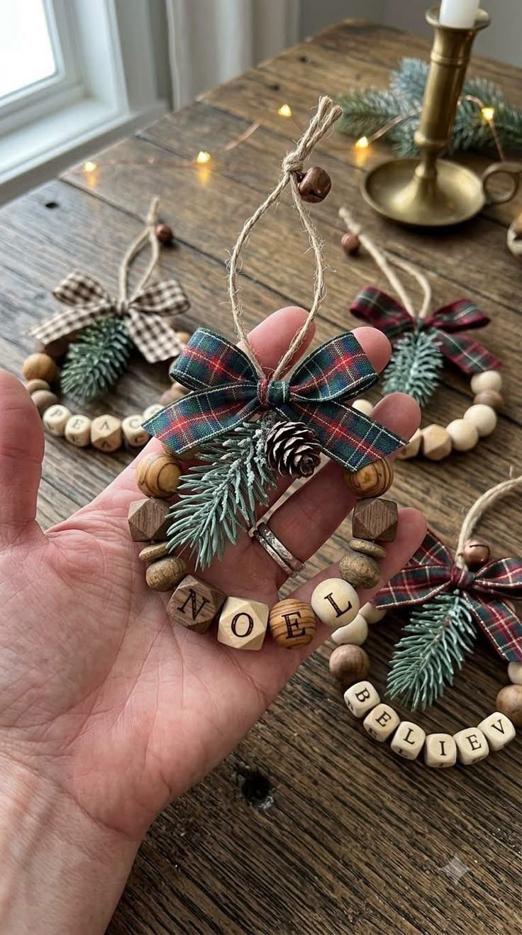 DIY Christmas ornament set with matching handmade pieces
