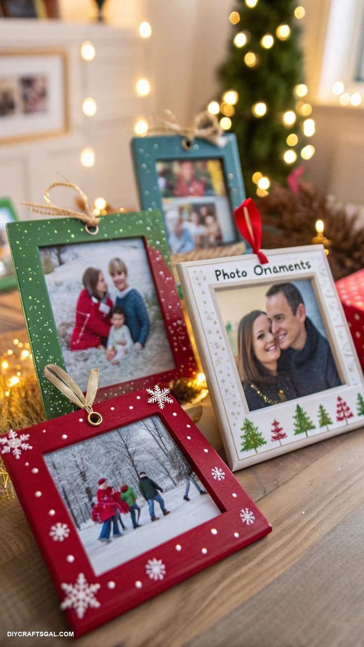 DIY painted Christmas picture frame