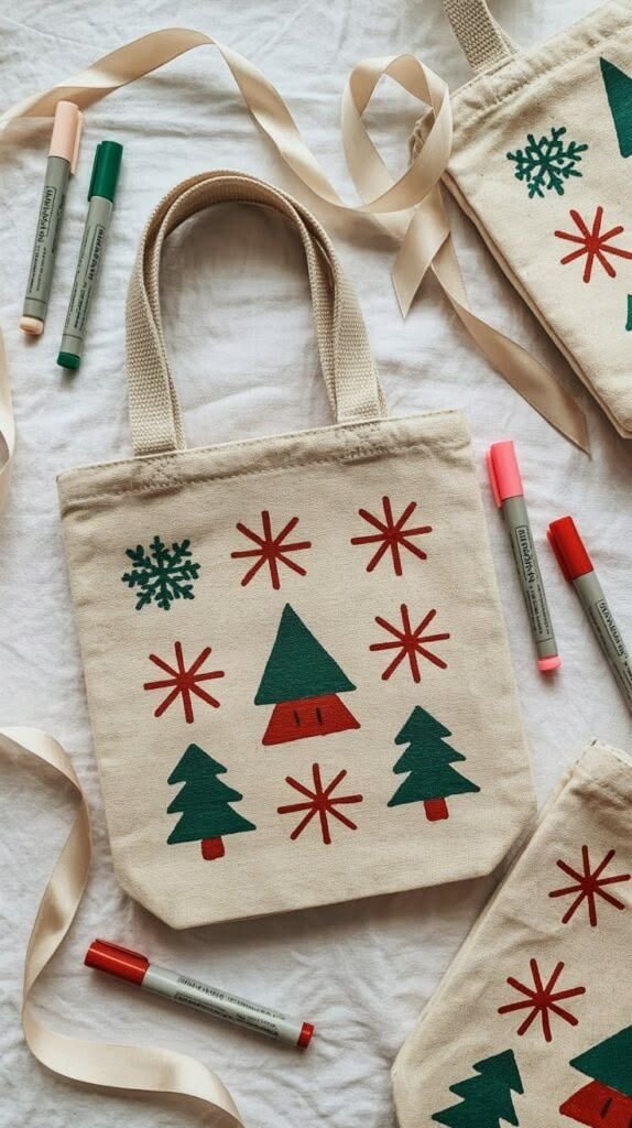 DIY personalized Christmas tote bag