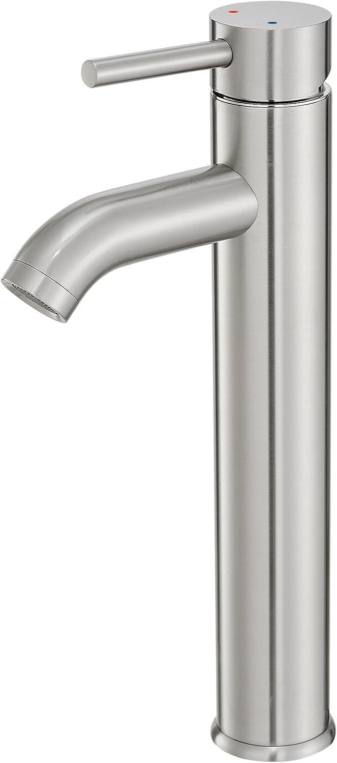 VOTON Tall Vessel Sink Faucet, Chrome, Single Handle One Hole