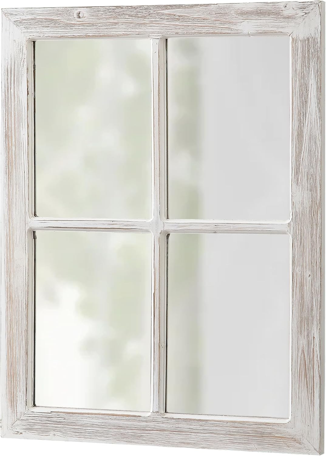 Farmhouse Window Pane Mirror, Washed White, 18 x 23 Inch