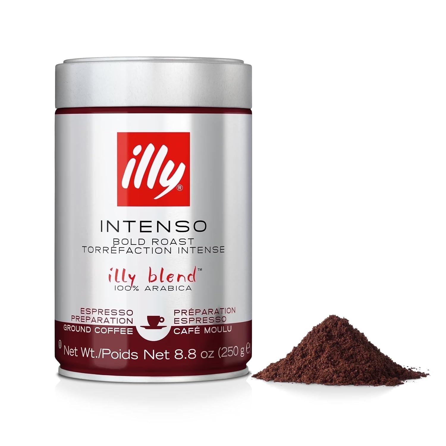 illy Intenso Ground Espresso Coffee, Bold Roast