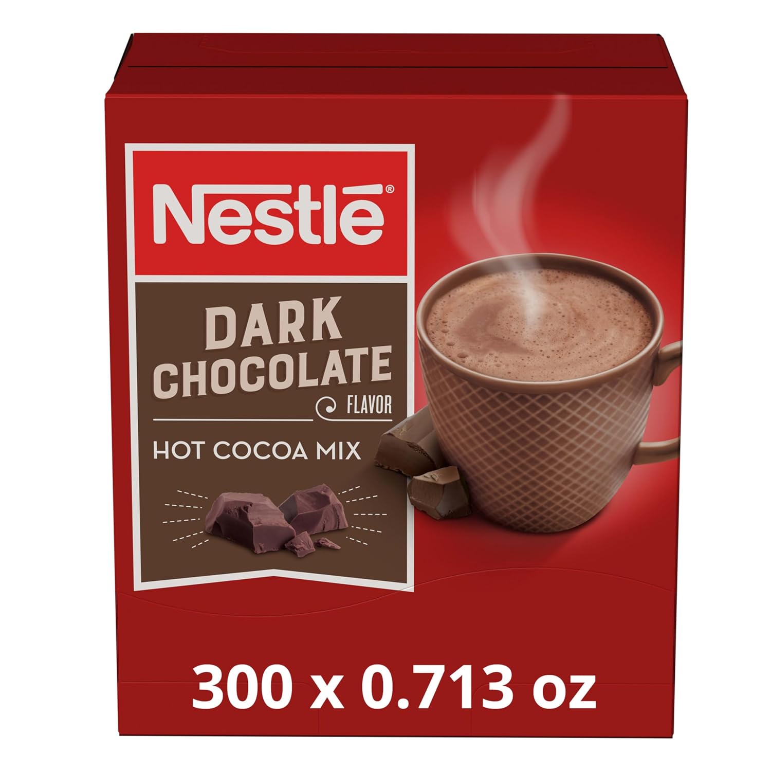 Nestle Dark Chocolate Hot Cocoa Mix, 300 Single Packets