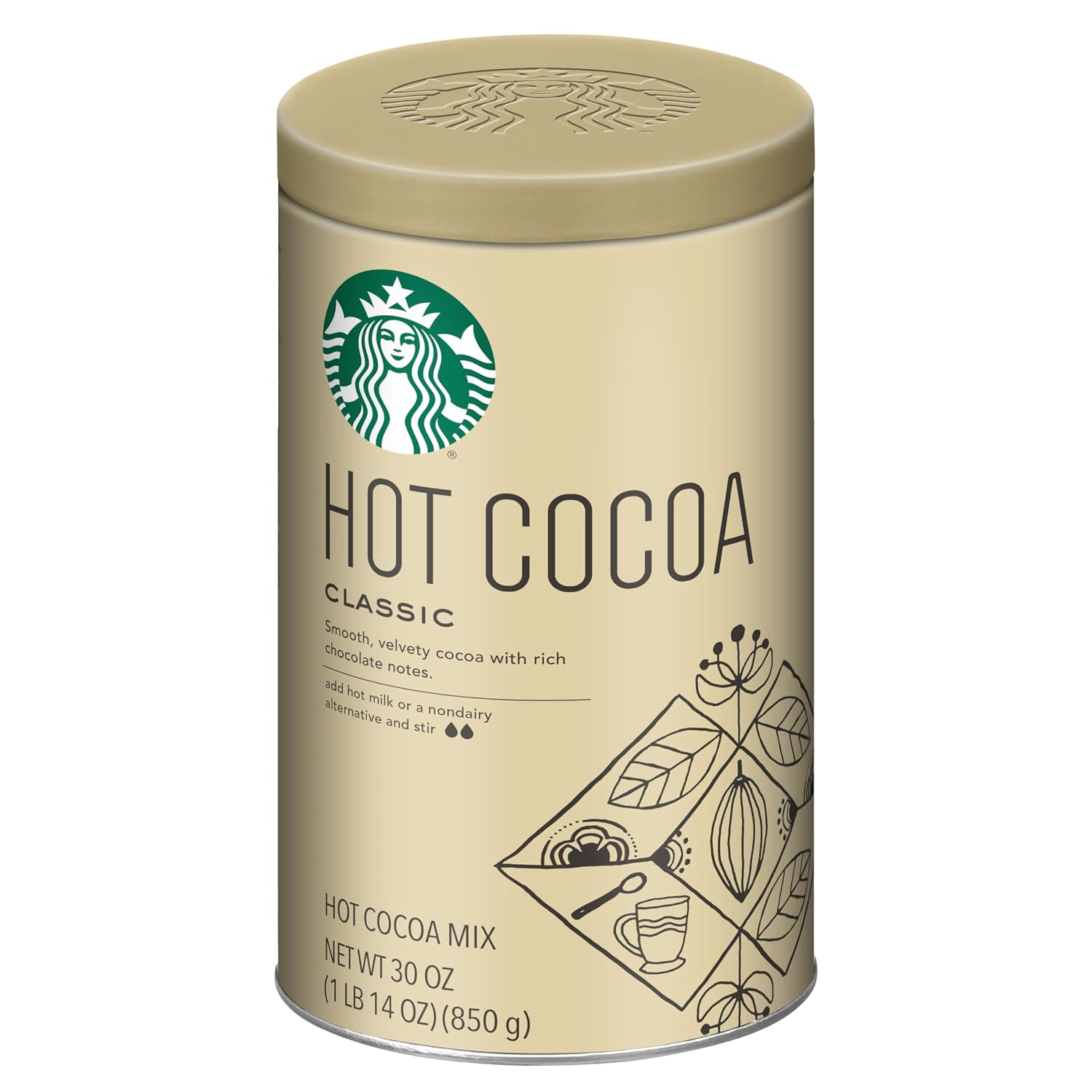 Starbucks Classic Hot Cocoa, 30 oz Canister