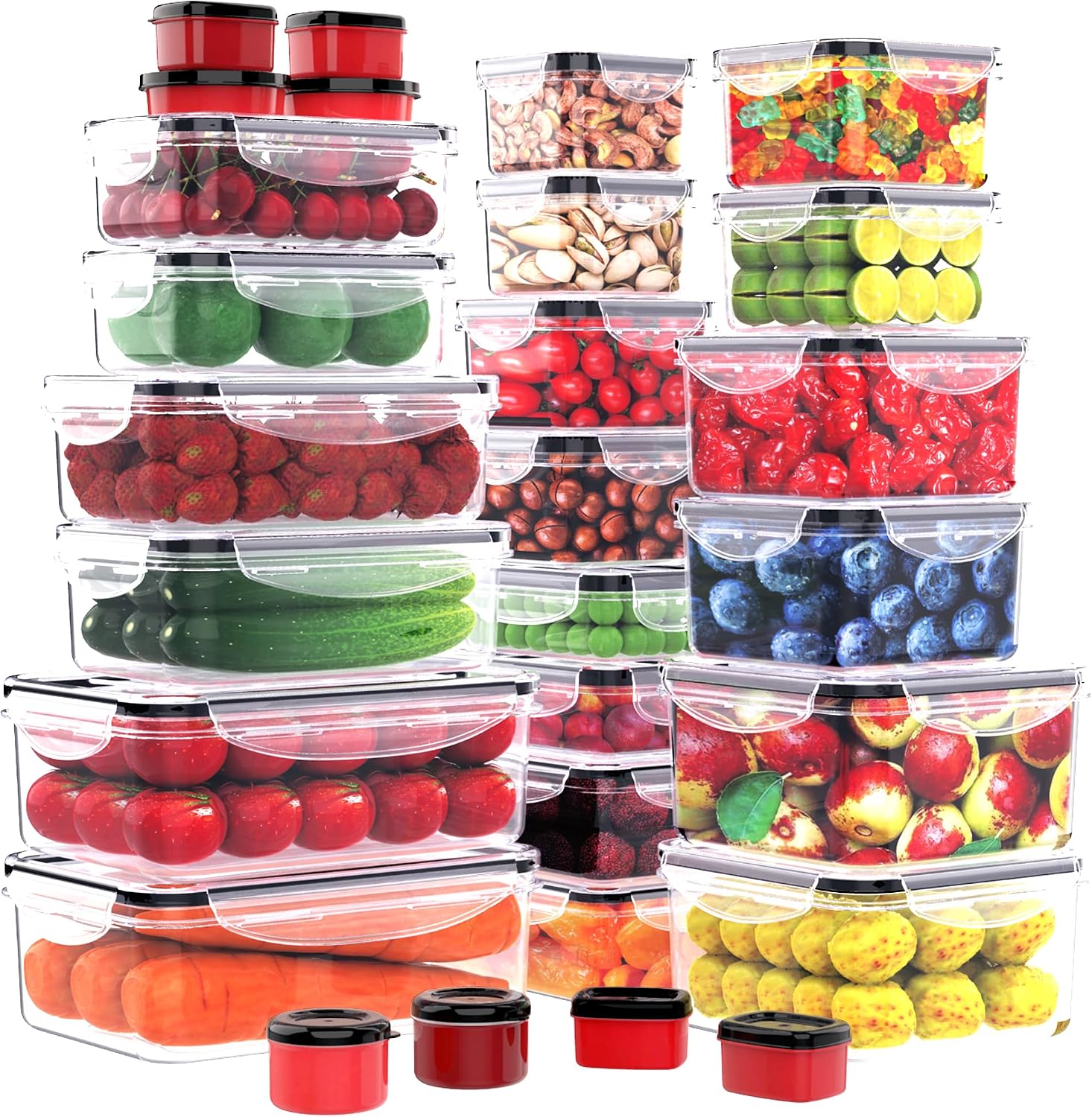Airtight Food Storage Containers with Lids, 56 Pcs, 28 Boxes