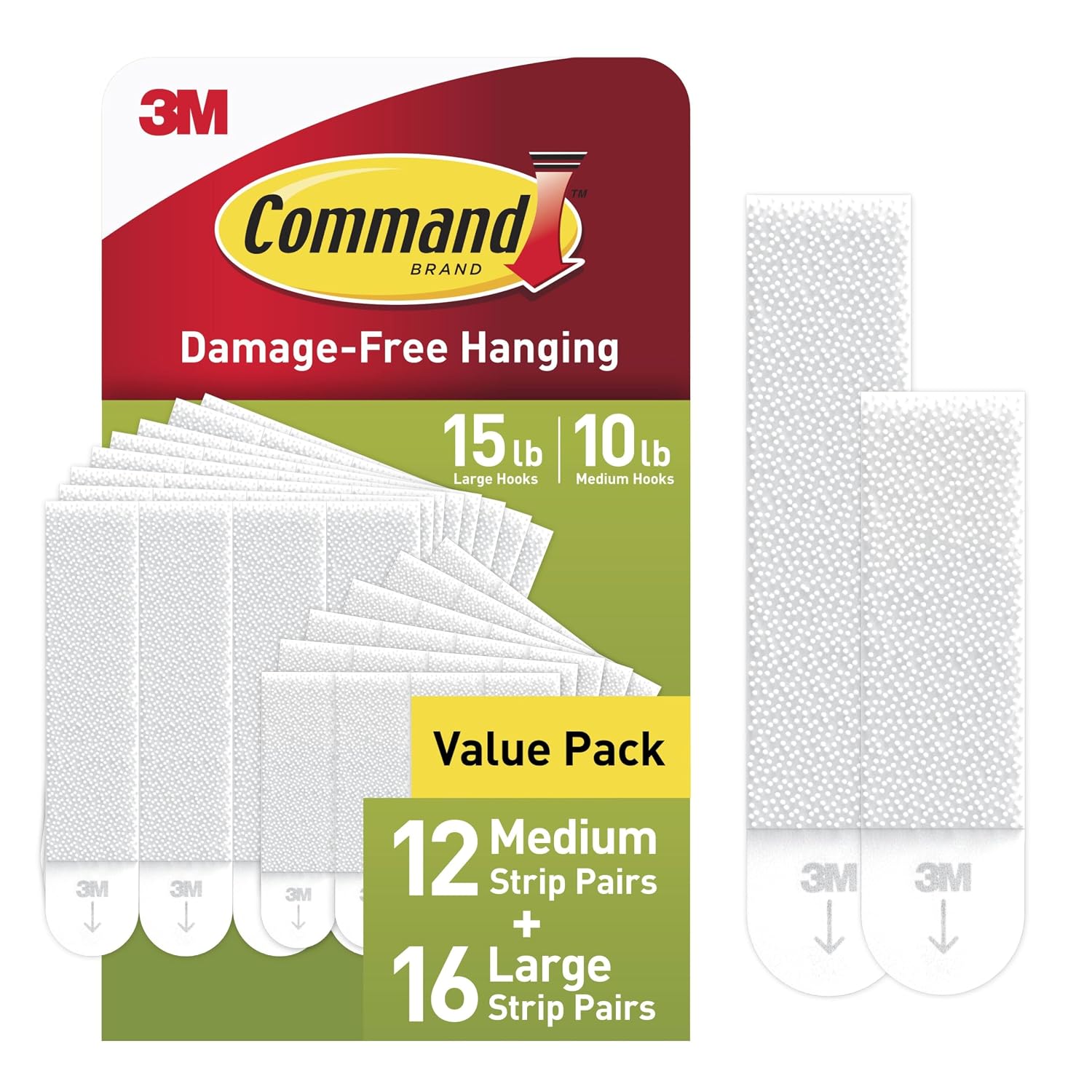 Command Assorted Picture Hanging Strips, 15 lb and 10 lb, 28 Pairs