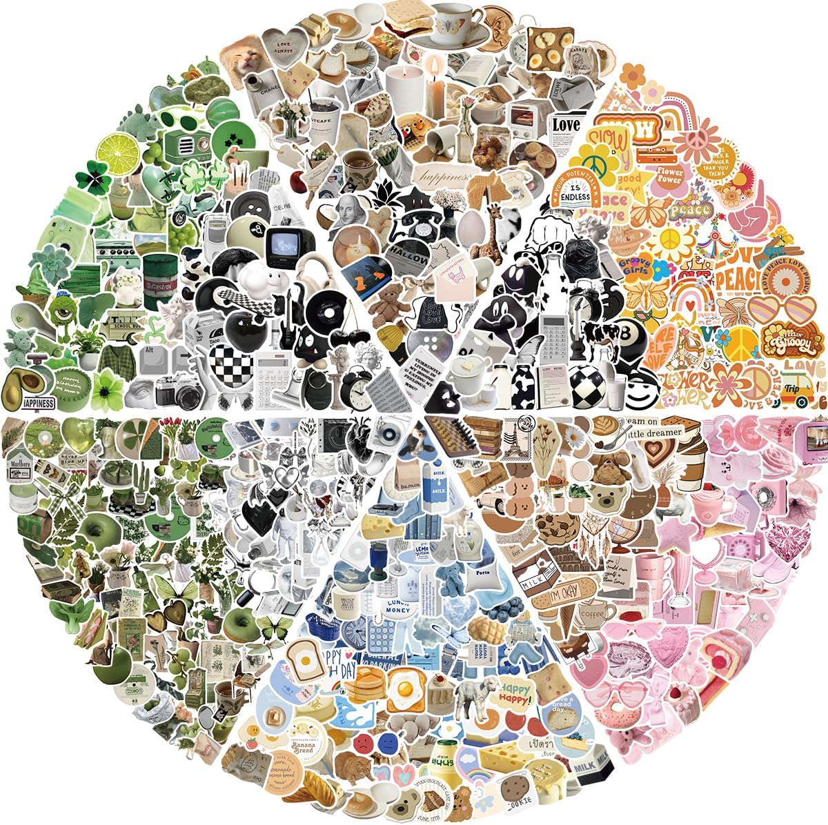 640 Pcs Aesthetic Vinyl Stickers for Water Bottles and Laptops