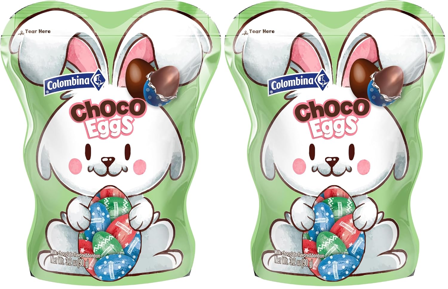 Colombina Easter Choco Eggs, Milk Chocolate Bunny Pack
