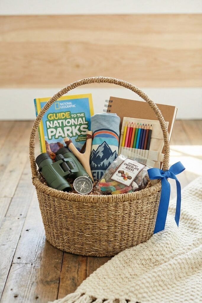Bubbles, sidewalk chalk and outdoor toys styled as spring Easter basket stuffers