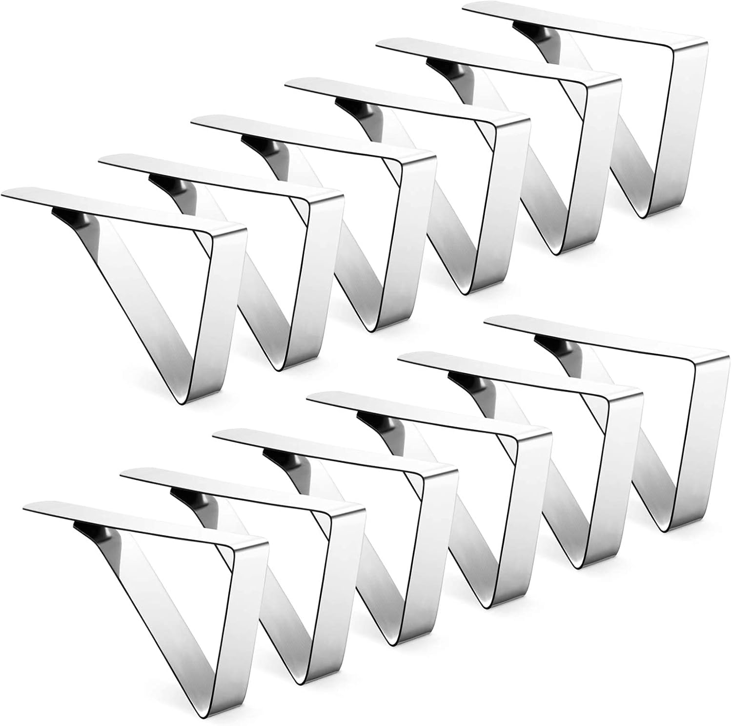 Ponure Heavy Duty Tablecloth Clips, 12 Pack, Stainless Steel