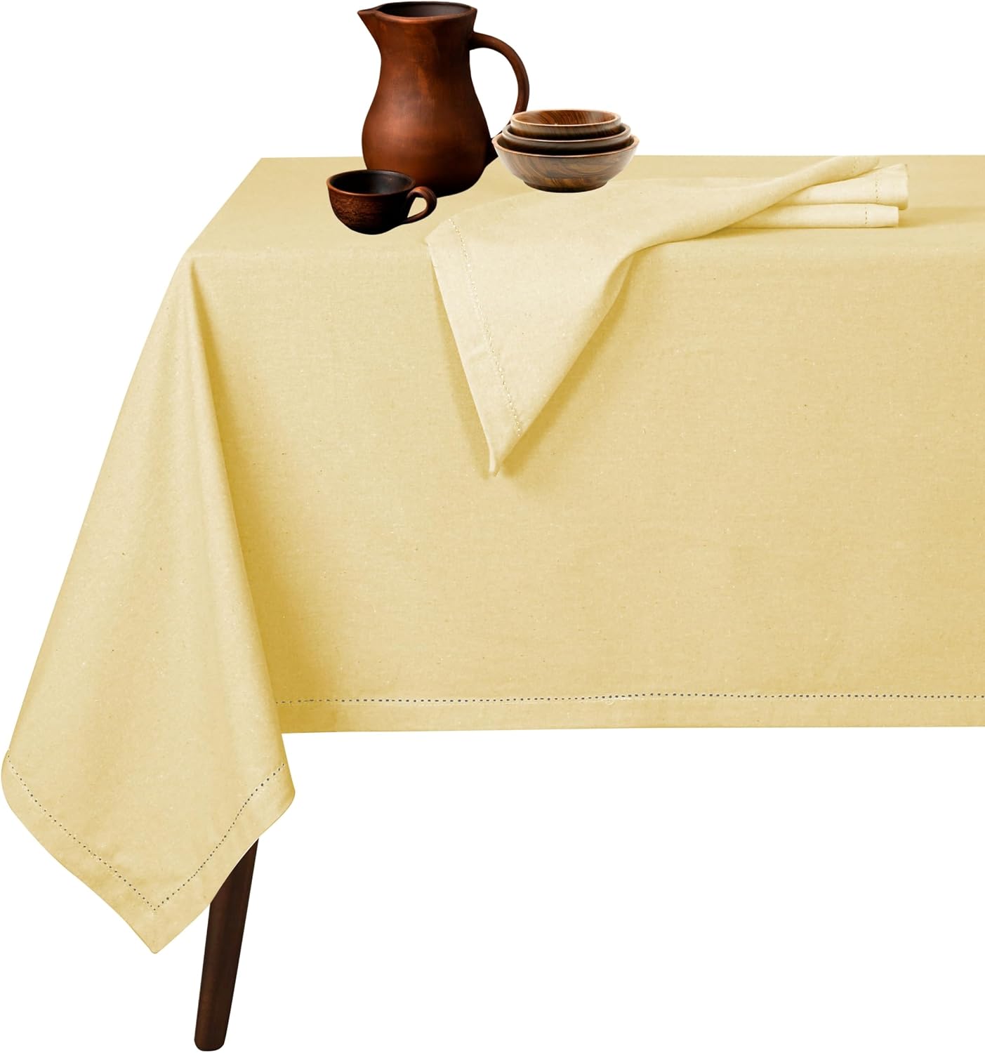 Native Fab 100% Cotton Tablecloth, 52 x 70 Inch, Wrinkle-Free, Washable