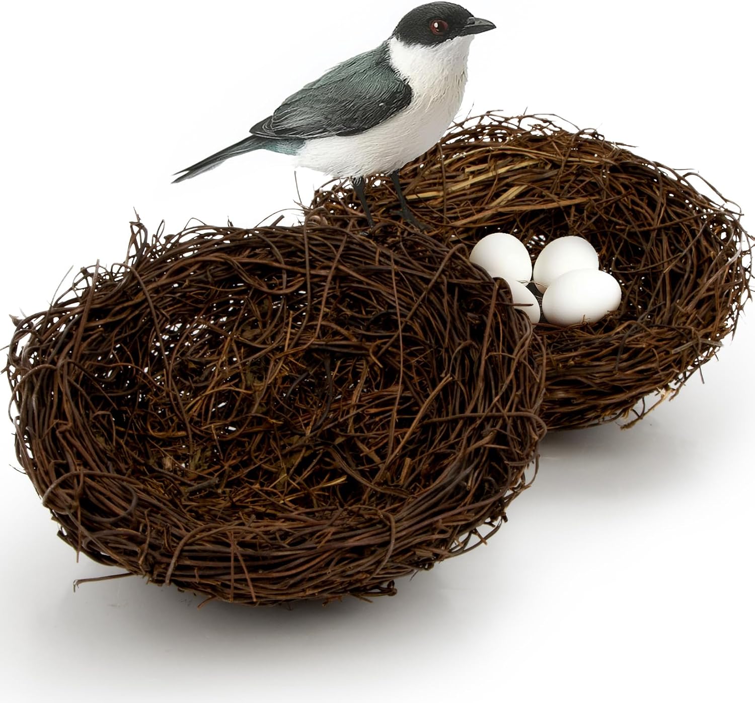 Sukh Handmade Rattan Bird Nests, 2 Pcs, Artificial