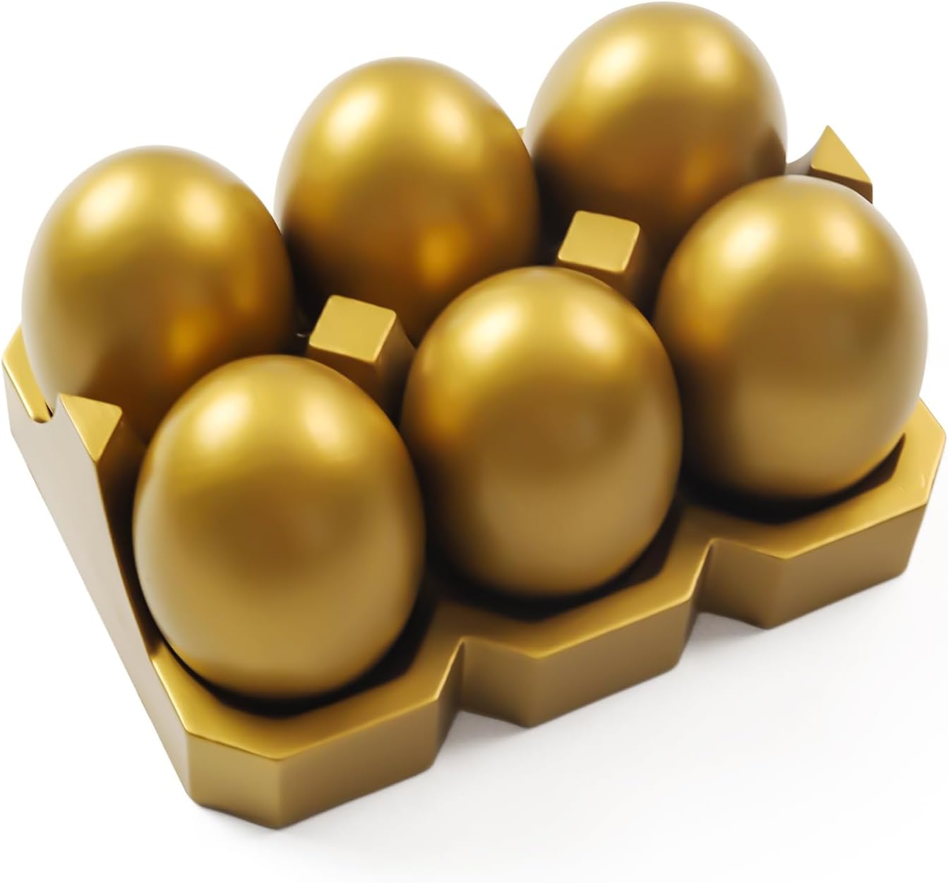 Large Gold Easter Eggs with Tray, Vintage Resin Table Decor