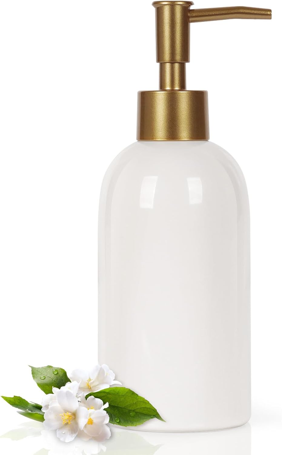 Natheeph 14 oz Ceramic Soap Dispenser, White