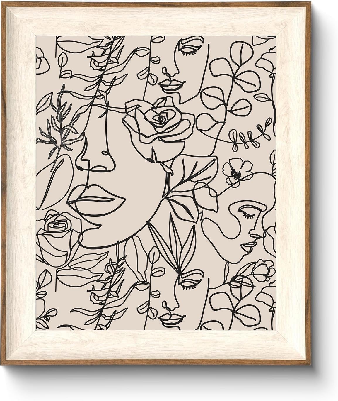 ASTRDECOR Abstract Framed Wall Art, Minimalist Line Art Portrait Print