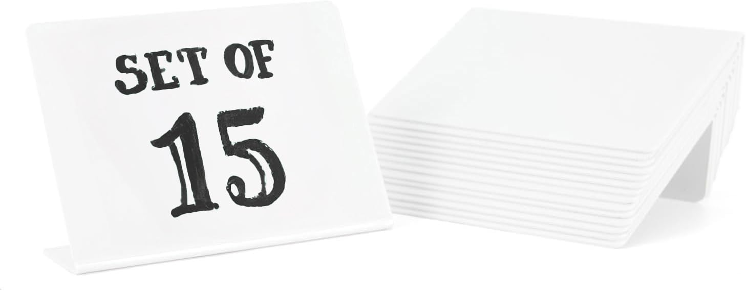 Mini Dry Erase Whiteboard Food Signs, Set of 15, 3 x 4 Inch