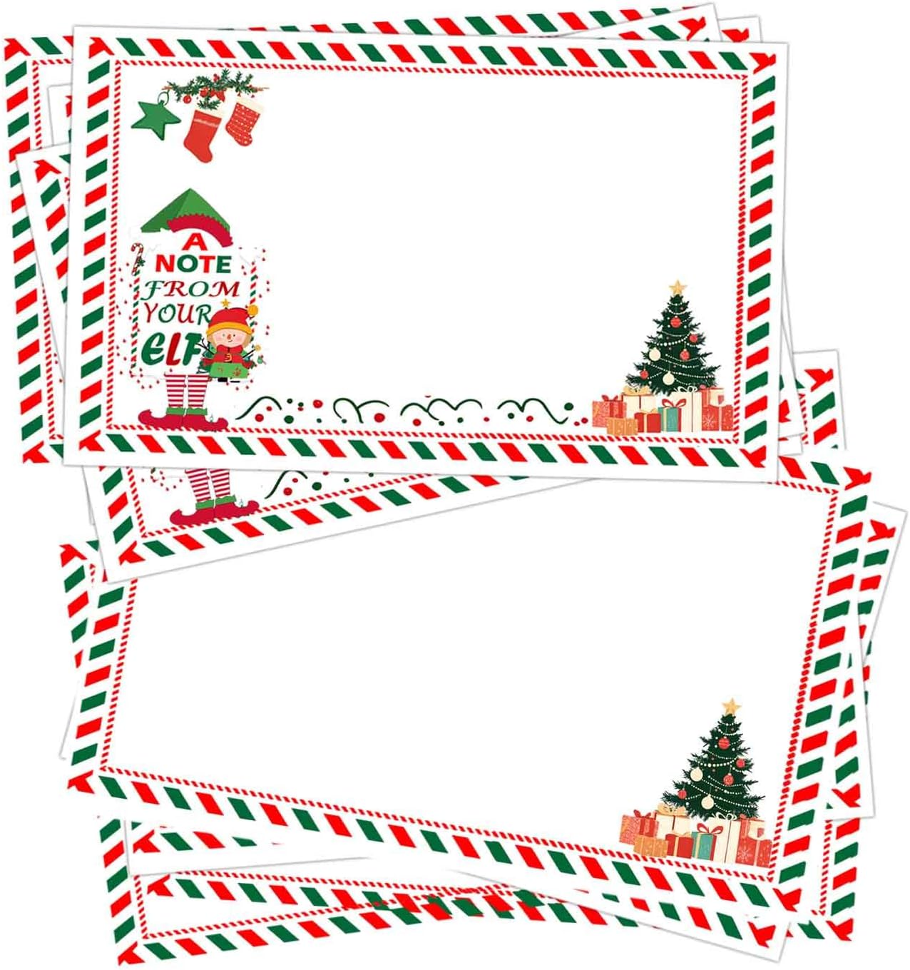 Christmas Elf Notes Cards, 4 x 6 Inch, Holiday Cards for Kids