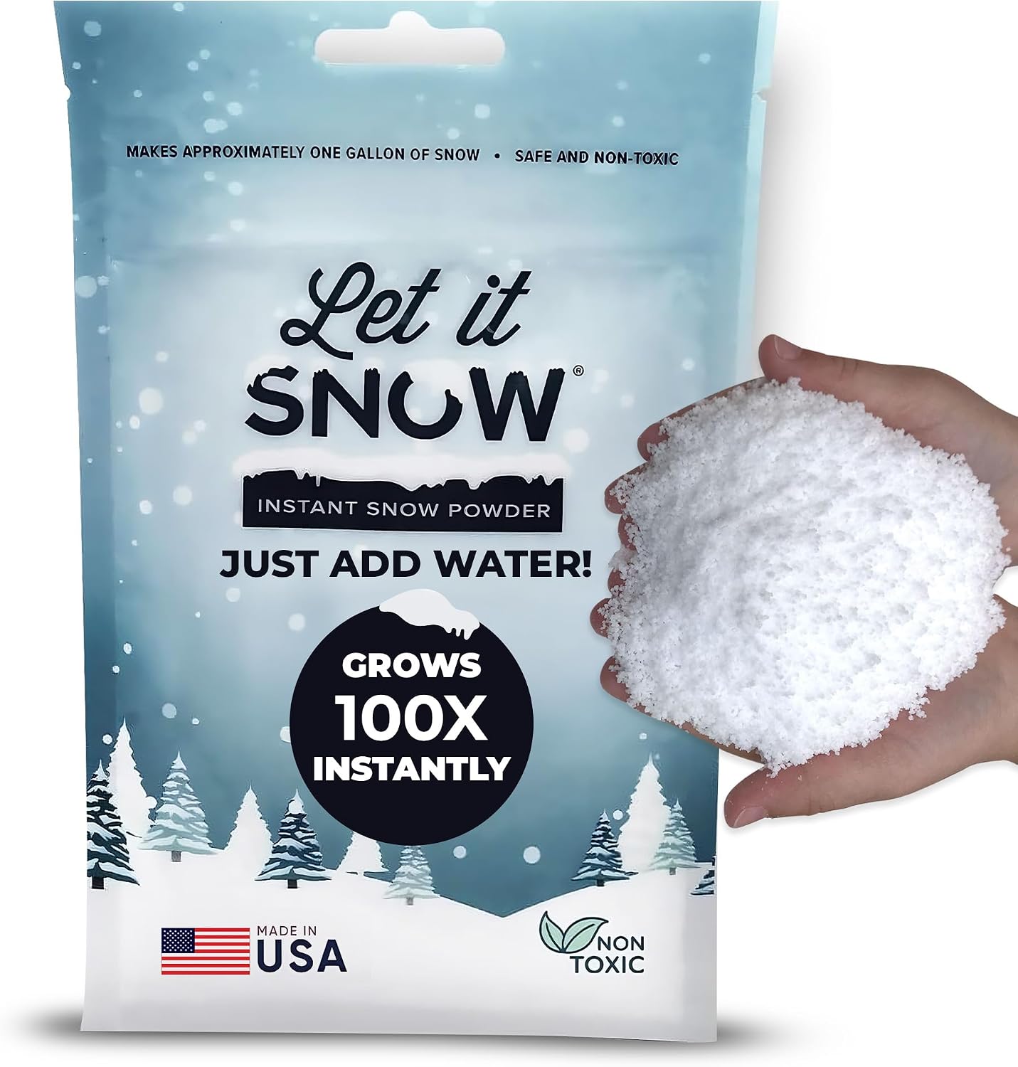 Let It Snow Instant Fake Snow Powder, Made in USA