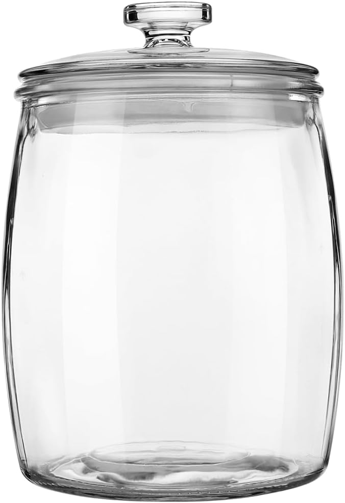 Folinstall Wide Mouth Glass Cookie Jar with Airtight Lid, 1/2 Gallon