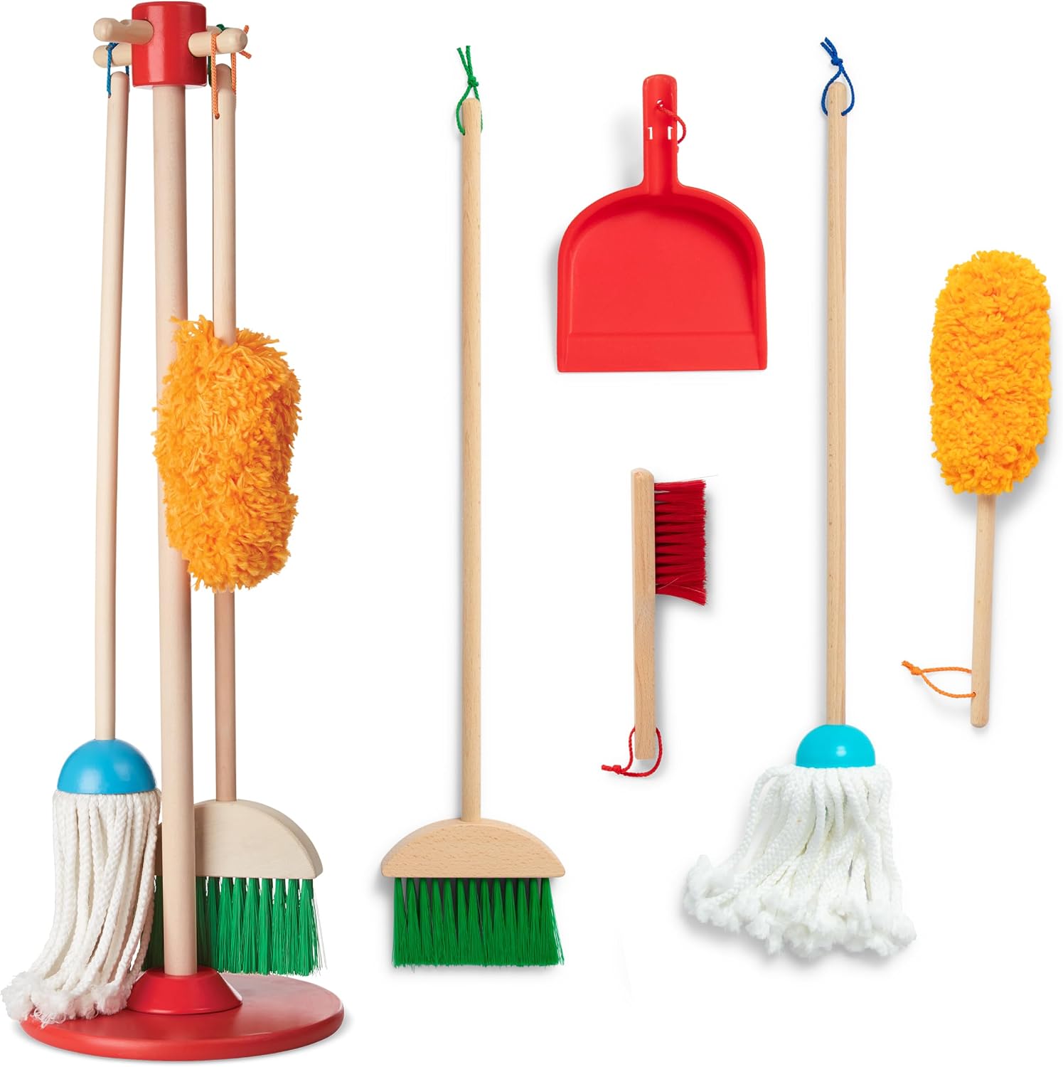 Melissa and Doug Dust Sweep Mop 6-Piece Wooden Cleaning Toy Set