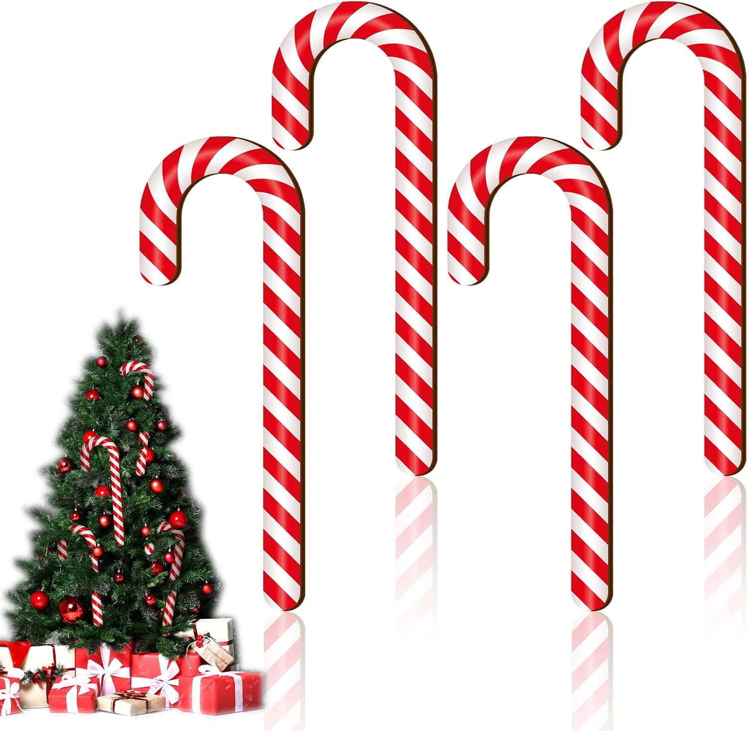 Karenhi Large Christmas Candy Canes Tree Ornaments, 15.7 Inch, 4 Pcs