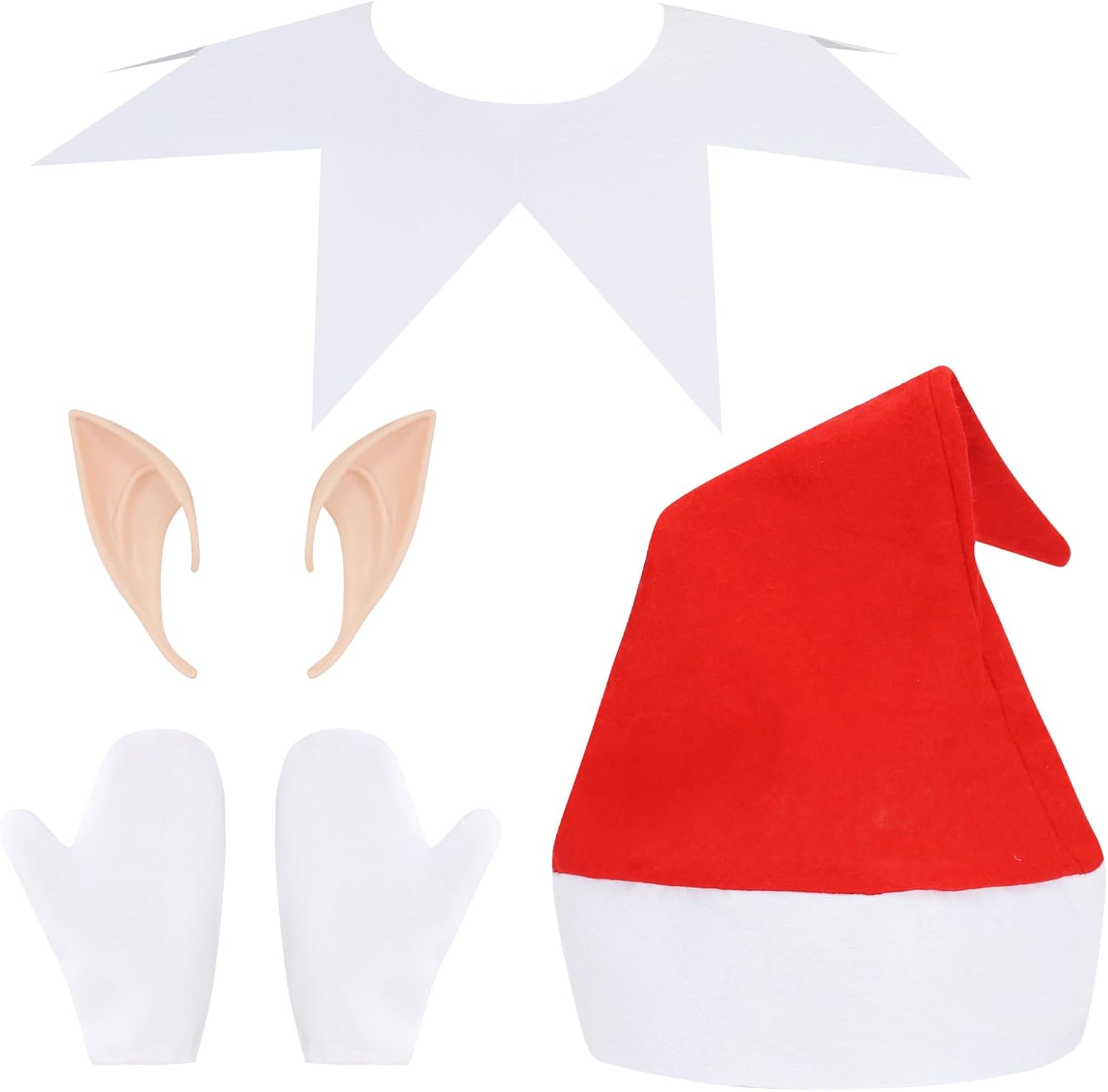 Christmas Elf Doll Costume Set, 4 Pcs, with Hat, Collar, Gloves and Ears