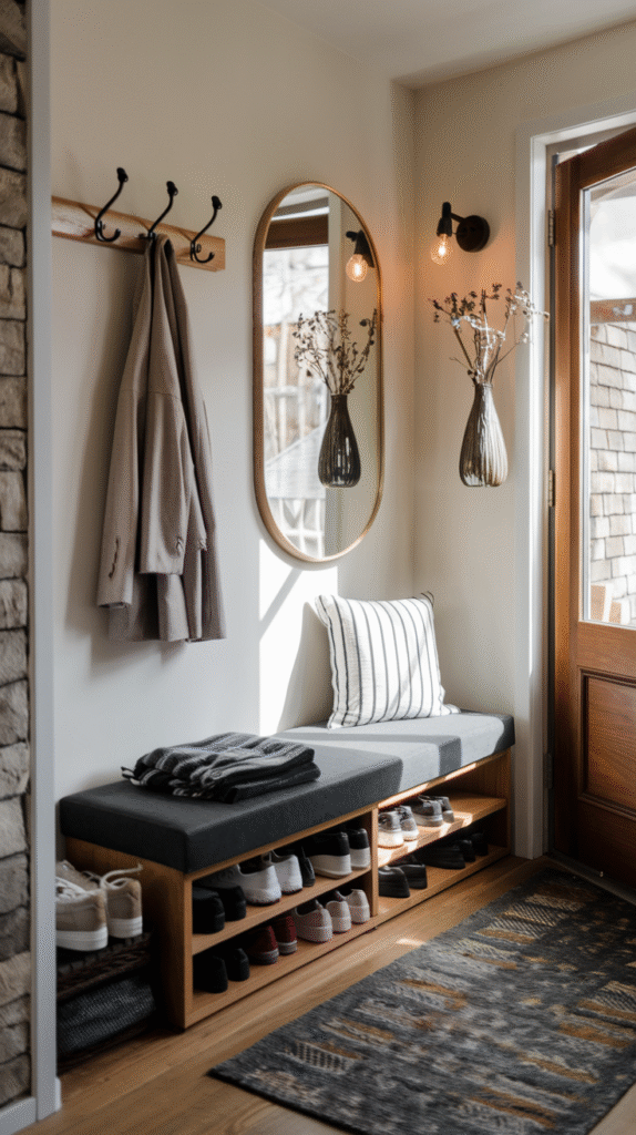 Entryway bench providing both function and style