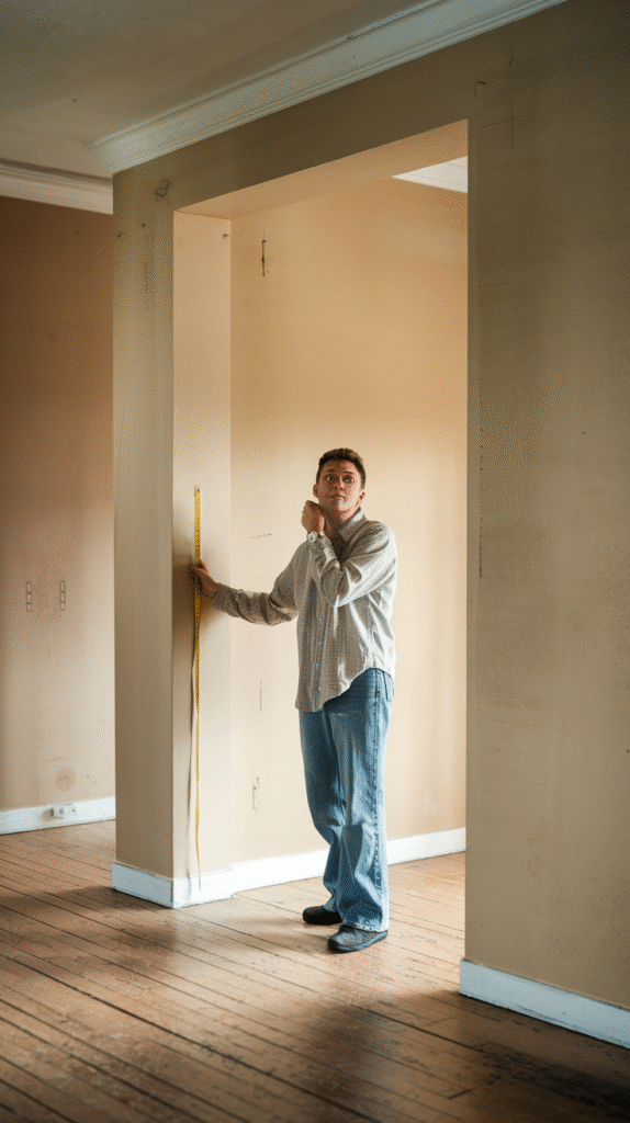 Carefully evaluated wall space ready for a drop zone project