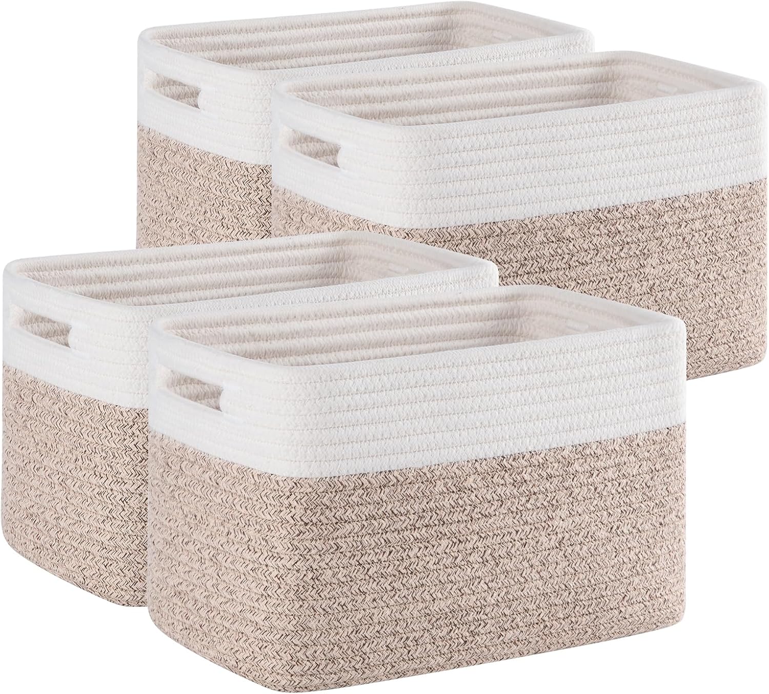4 Pack Storage Baskets for Organizing, Woven Baskets for Shelves