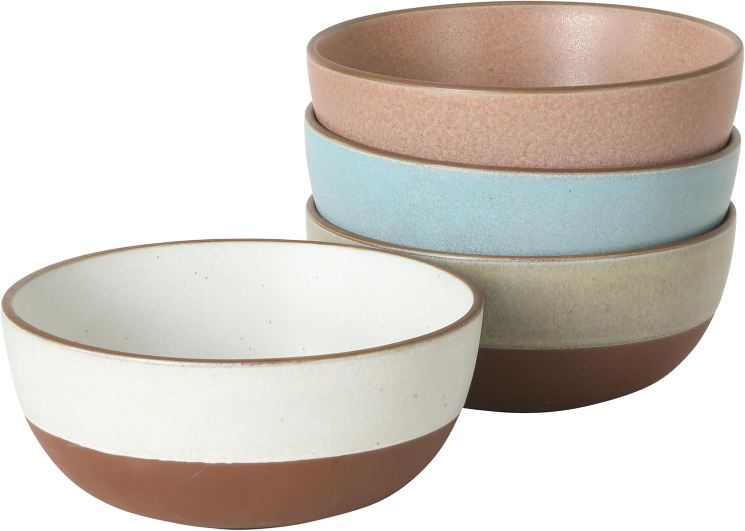 Gibson Elite William Crest 4 Piece Cereal Bowl Set, Reactive Glaze