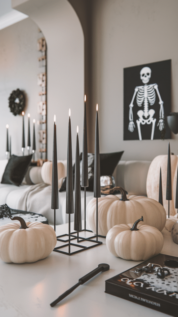 Minimalist Halloween decor replacing wall-to-wall seasonal displays