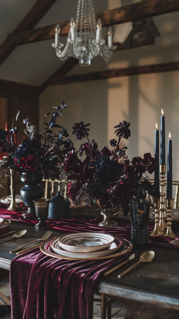 Deep, moody floral prints replacing crisp autumn leaf motifs