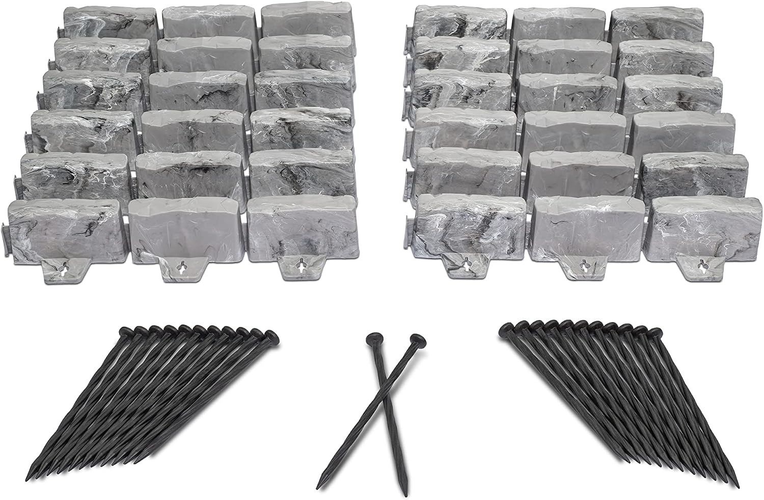 EasyFlex No-Dig Stone-Look Landscape Edging with Anchoring Spikes