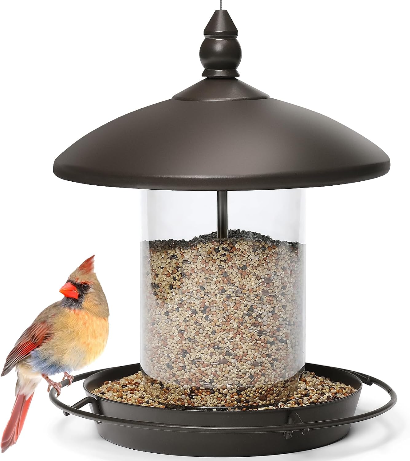 Youvip Metal Roof Bird Feeder, Chew Proof, Bronze, Hanging